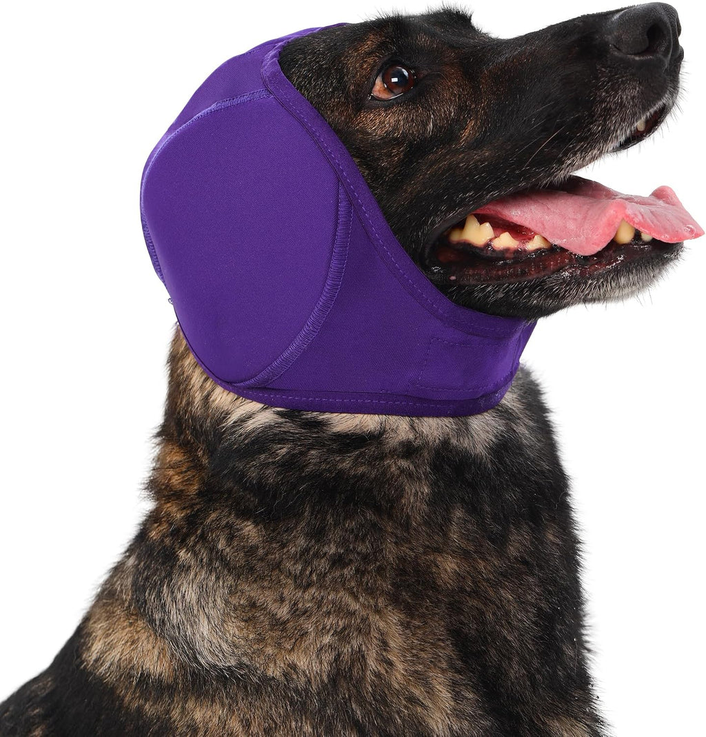 Meifsou Quiet Ears for Dogs - Dog Head Wrap for Anxiety, Waterproof Dog Calming Hood, No Shake Ear Cover Snoods for Thunder, Lightning, Fireworks, Grooming, Polyester and SBR Diving Fabric, Grey, M - Image 9