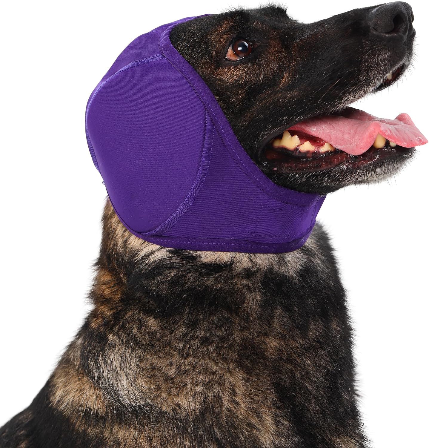 Meifsou Quiet Ears for Dogs - Dog Head Wrap for Anxiety, Waterproof Dog Calming Hood, No Shake Ear Cover Snoods for Thunder, Lightning, Fireworks, Grooming, Polyester and SBR Diving Fabric, Grey, M - Image 9