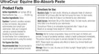 UltraCruz Equine Bio-Absorb Paste label details