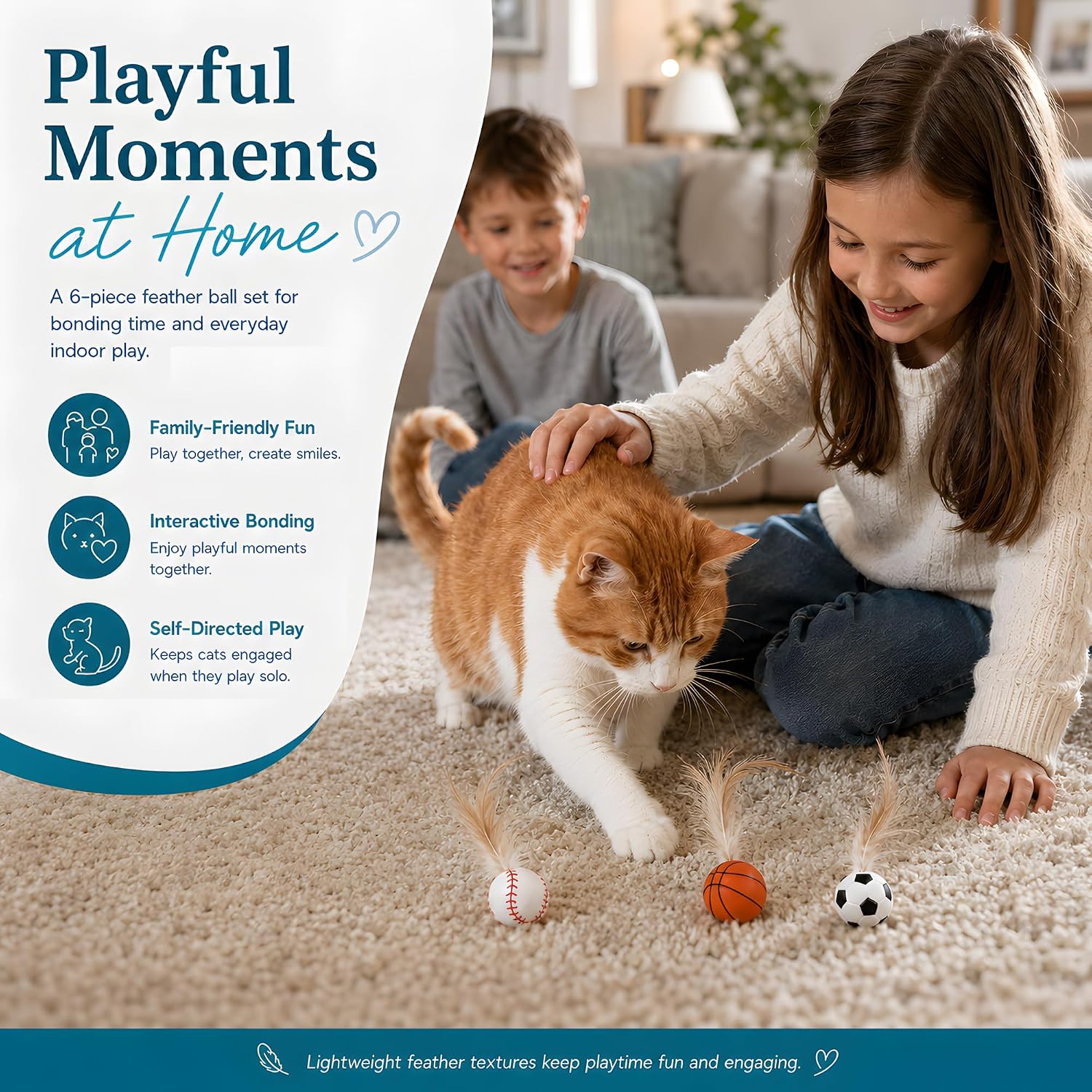 Durable orange and blue interactive pet toy balls designed for indoor cat exercise routines