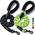 2 Pack Dog Leash, 4/5//6 FT Heavy Duty Nylon Rope Pet Leashes with Comfortable Padded Handle, Reflective Dog Leashes for Small Medium and Large Dogs (5FT-1/2,Black/Black) - Image 13