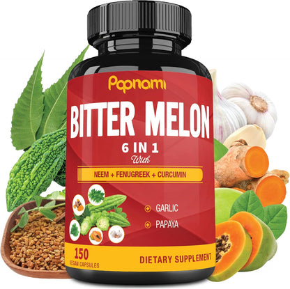 Papnami Organic Bitter Melon Extract Capsules front view
