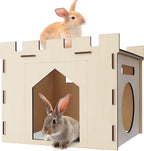 HIIMALEX large sturdy bunny house front view castle tower