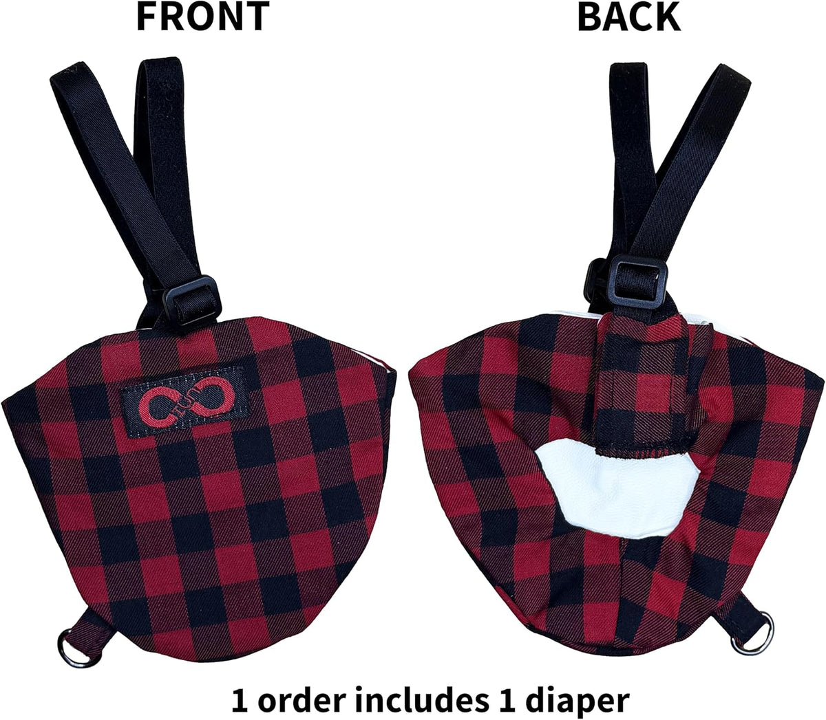Uni Infinity buffalo plaid bird diaper medium angle