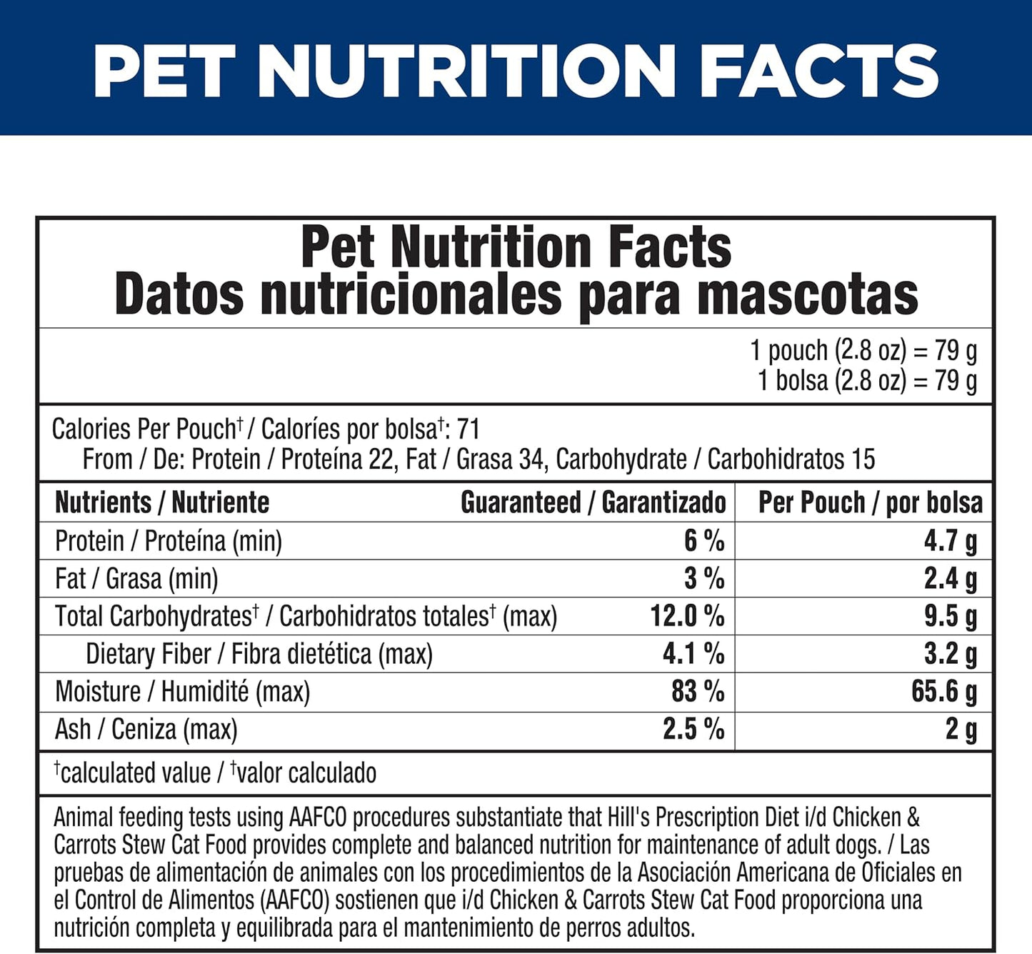 Hill's Prescription Diet i/d Digestive Care Wet Cat Food, Chicken & Carrot Stew, 2.8 oz. Pouches, 24-Pack - Image 12