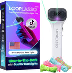 Loop Lasso Nano string shooter toy front view showing premium white finish and compact design.