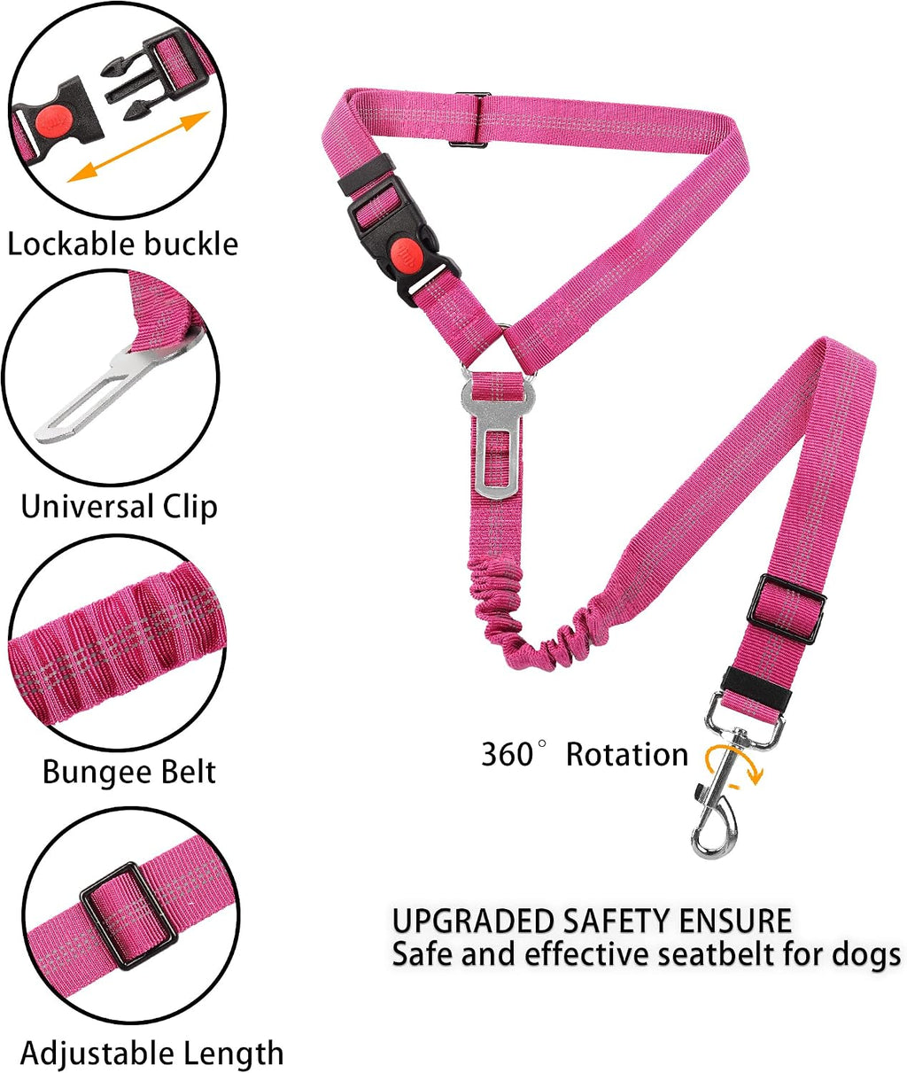 Adjustable length feature of Yaodhaod car pet safety strap