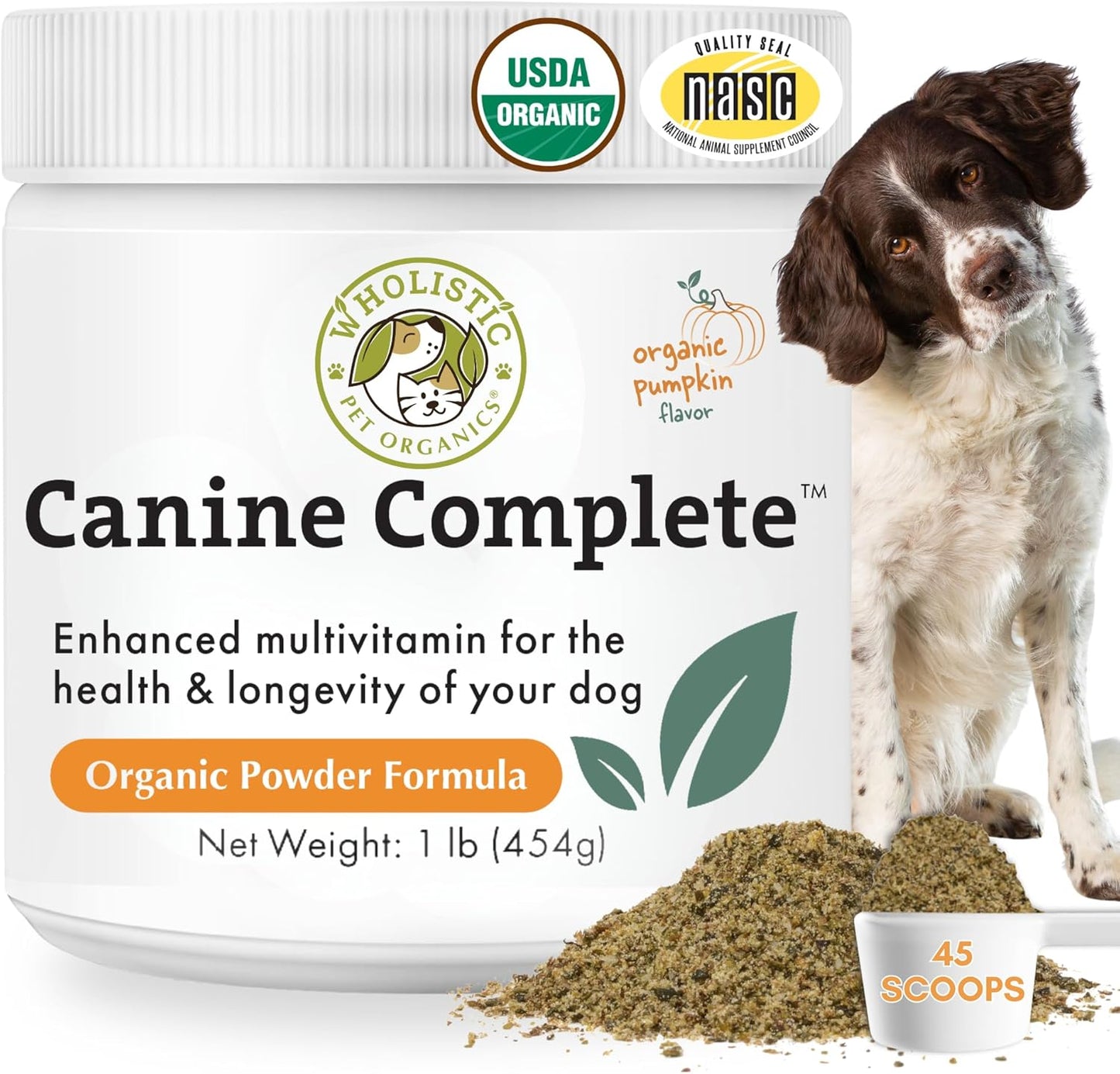 Wholistic Pet Organics Canine Complete - Dog Multivitamin Powder - 1 Lb - Daily Dog Vitamins and Supplements for Homemade Food - Immune System, Skin, Coat & Overall Health - All Breeds - 45 Scoops - Image 12