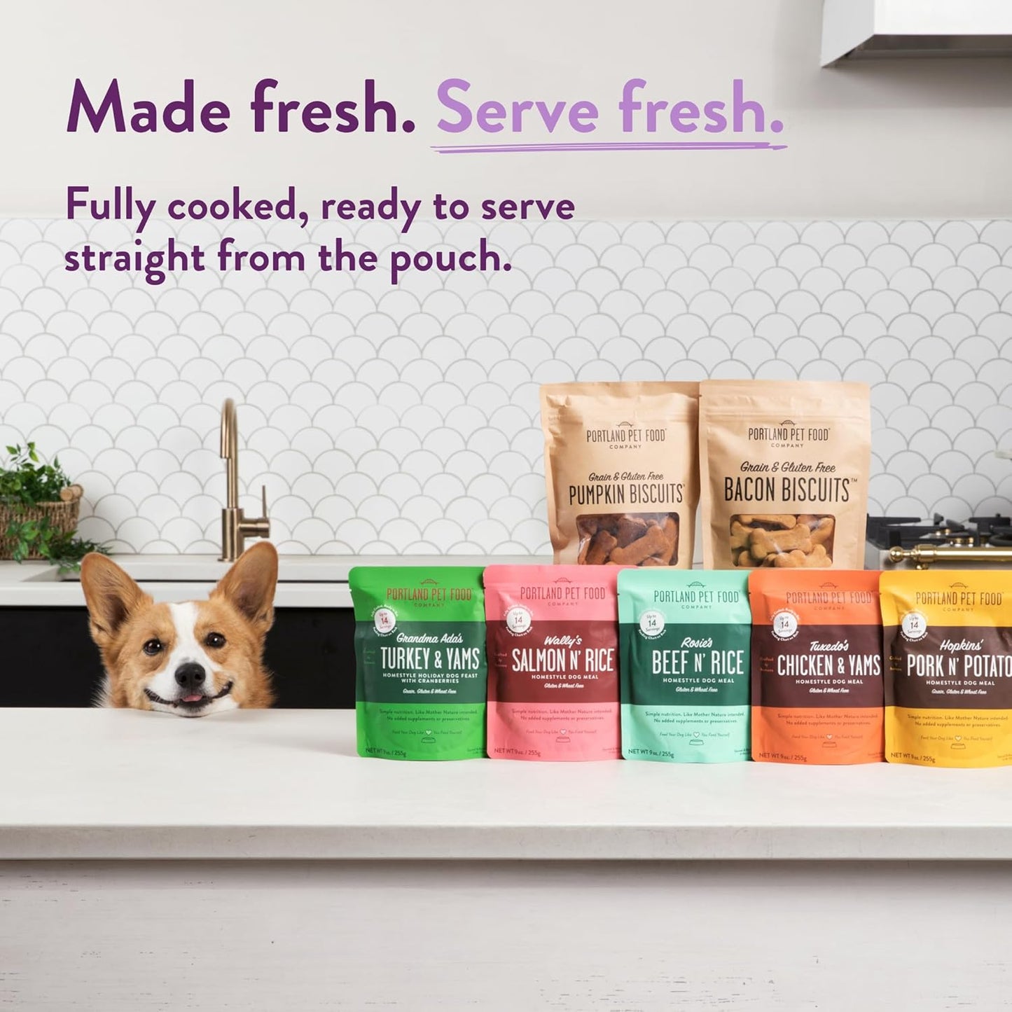 Shelf stable microwave safe healthy dog food topper for picky eaters