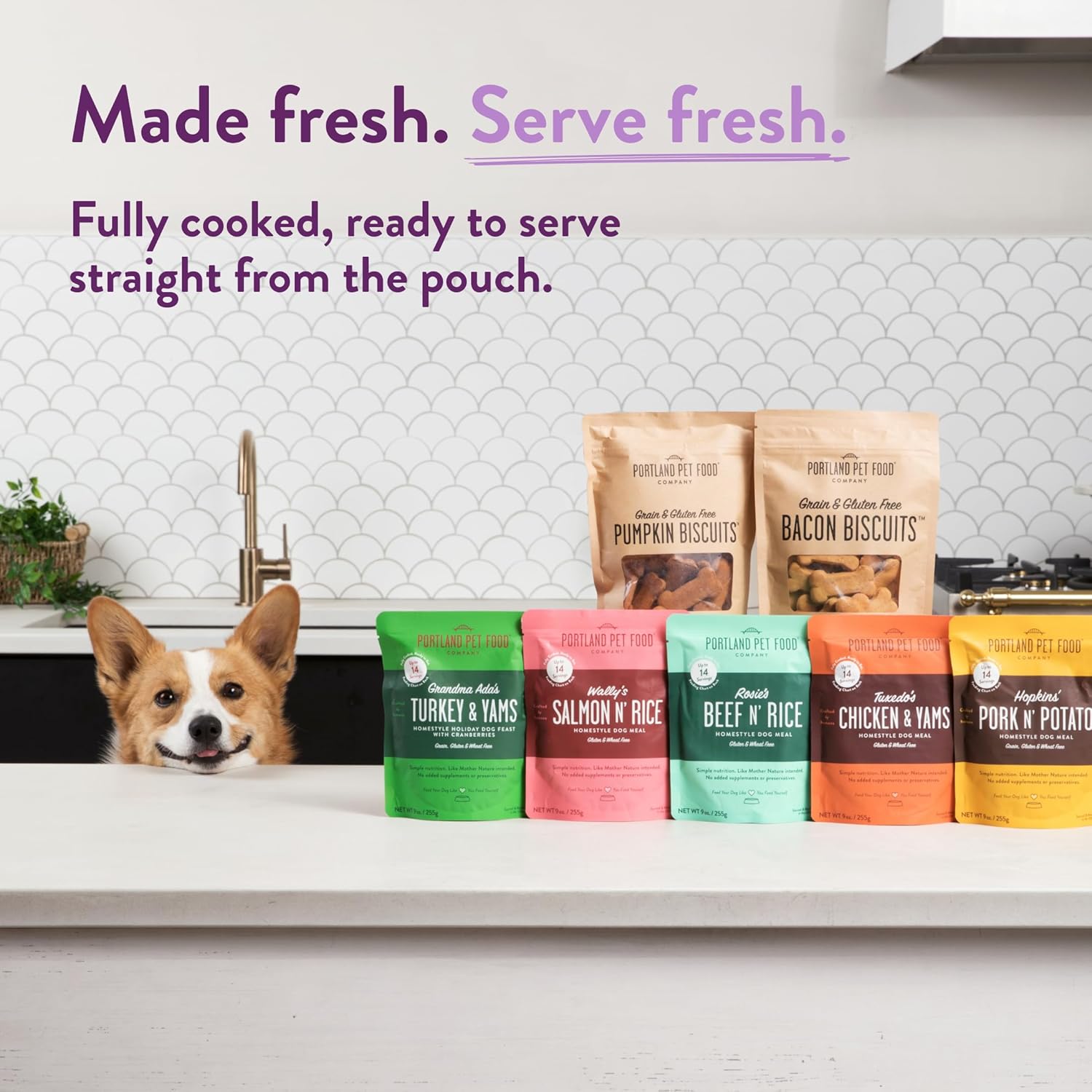 Shelf stable microwave safe healthy dog food topper for picky eaters