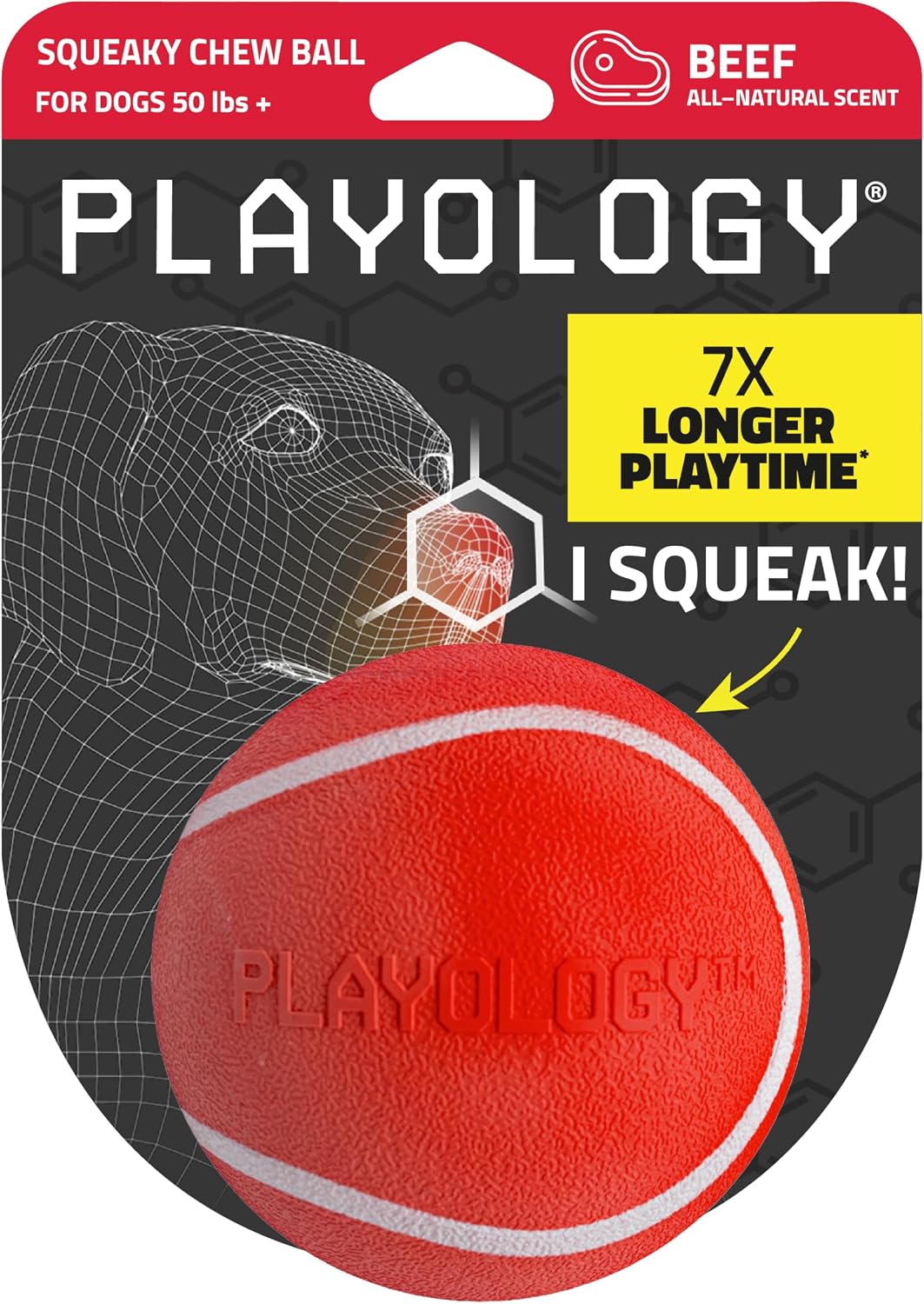 Playology Dog Toys | Squeaky Chew Ball for Large Dogs | Chicken Scented Jumbo Dog Ball | Bouncy Floating Chew Toys for Fetch - Image 10