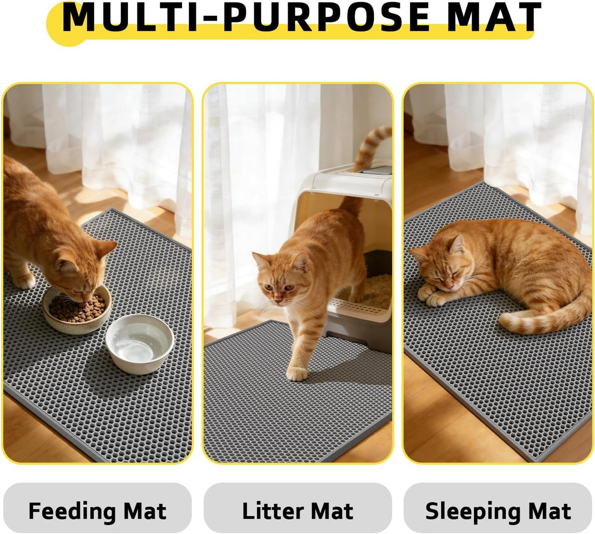 Kaxionage 30 by 24 inch cat mat displayed in a clean room setting.
