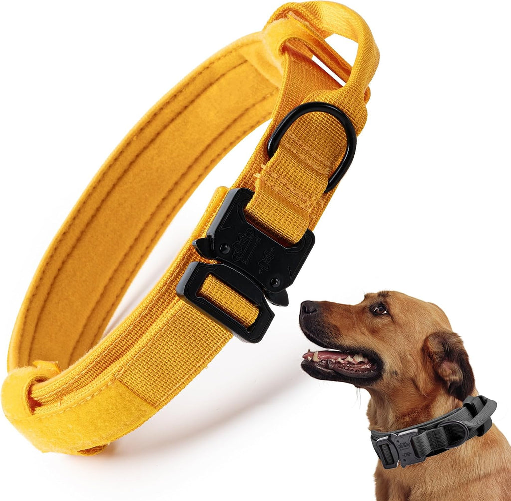 Tactical Dog Collar, Adjustable Military Training Nylon Dog Collar with Control Handle and Heavy Quick-Release Metal Buckle for Small Medium Large Dogs, Black L - Image 9