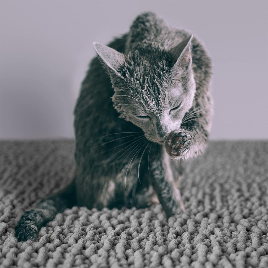 CatGuru medium gray cat litter mat backing detail