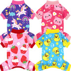 XPUDAC 4 Pack Dog Pajamas Soft Strechy Summer Doggie Clothes for Small Medium Dogs Boy Girl Dog Onesie Puppy Pjs Cat Apparel-Medium - Image 10