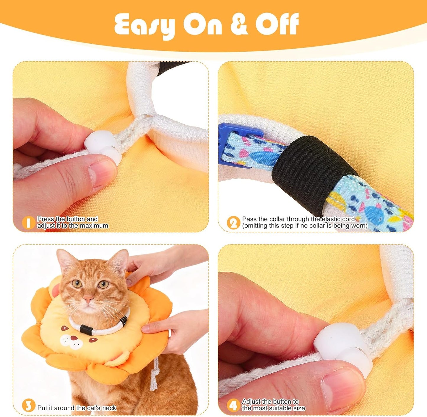 EXPAWLORER soft elizabethan protective collar for cats eating from a bowl