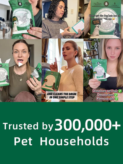 Close up of Seedshub pet hair remover sachets for laundry