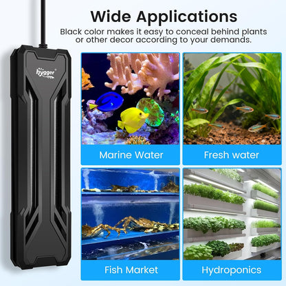 hygger 300W Aquarium Heater, Upgraded Submersible Fish Tank Heater with Dual Protection System & LED Digital Display, with Automatic Power-Off Function, for 40-80 Gallons Freshwater and Saltwater Tank - Image 9