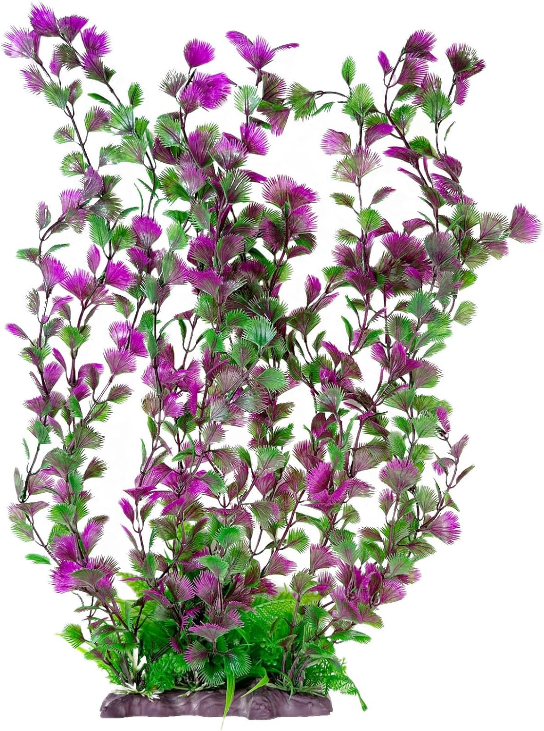 Hamiledyi extra large aquarium plastic plant front view in a fish tank setup