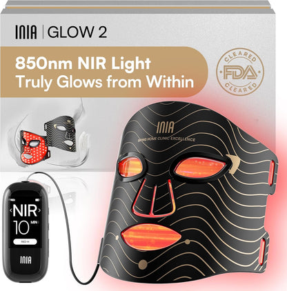 Inia Red Light Therapy Mask front view showing LED layout