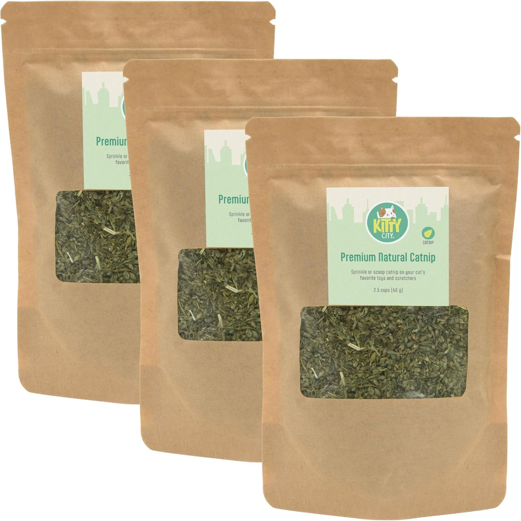 Kitty City Premium Natural Catnip Collection Three Pack front packaging view