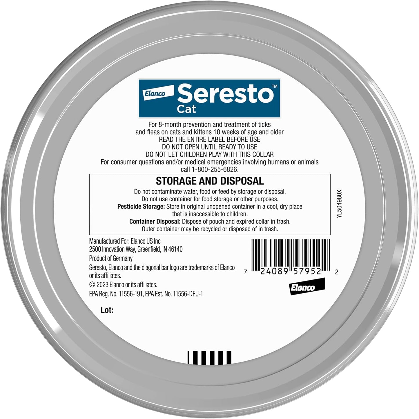 Seresto 8 month protection collar for cats