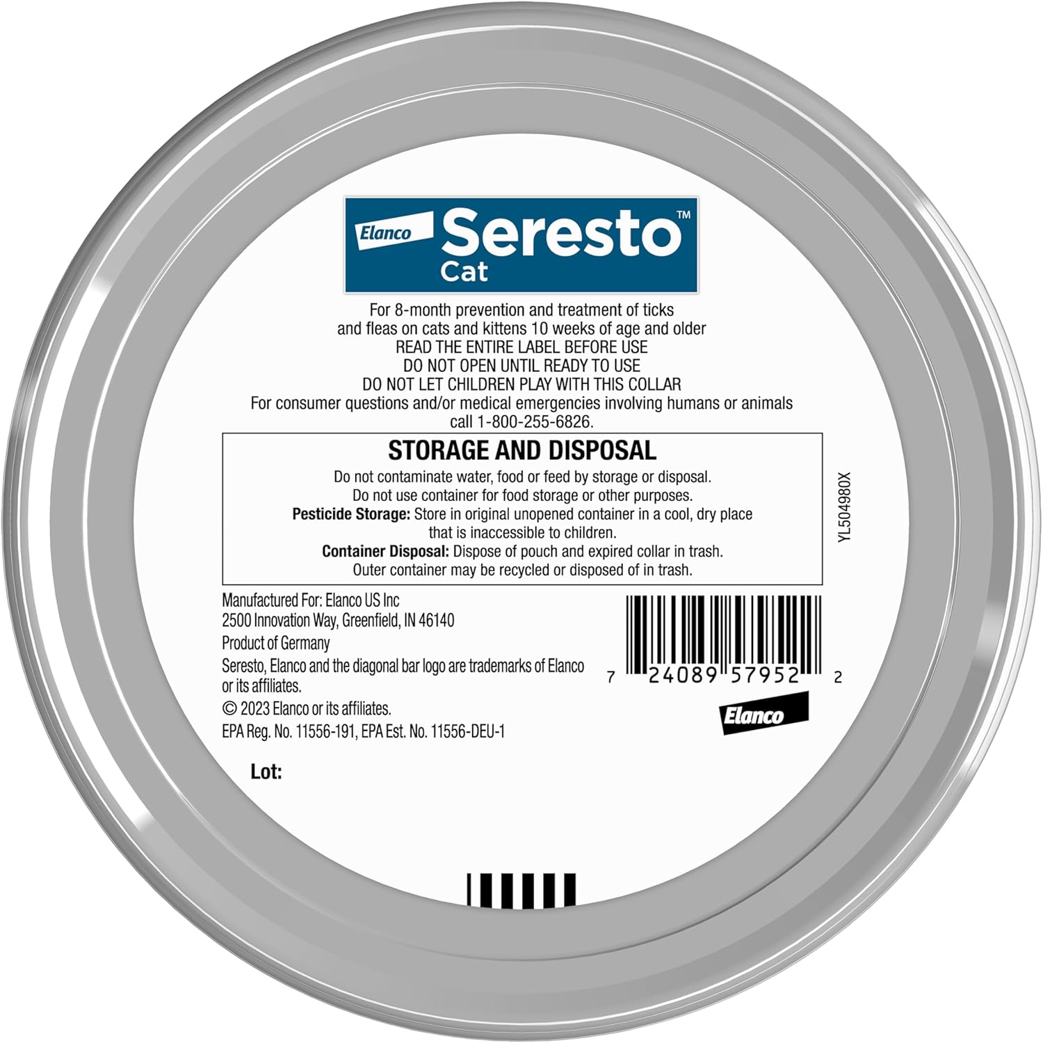 Seresto 8 month protection collar for cats