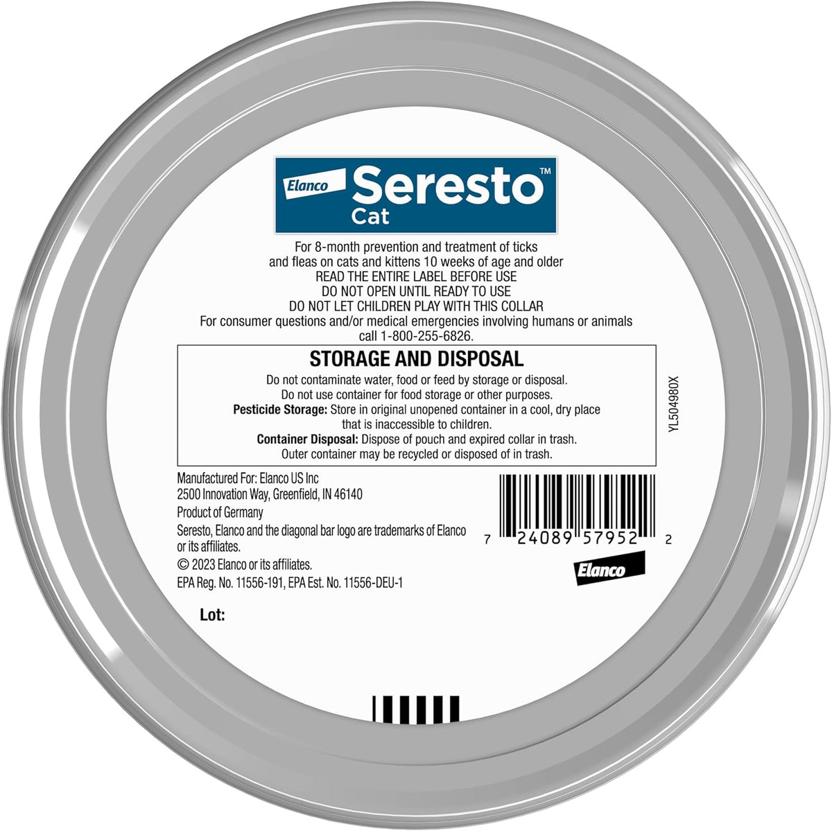 Seresto 8 month protection collar for cats