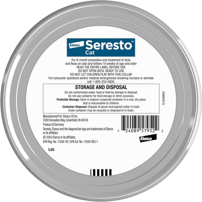 Seresto 8 month protection collar for cats