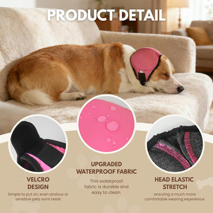 Three layer composite fabric detail of the noise cancelling pet ear muffs.