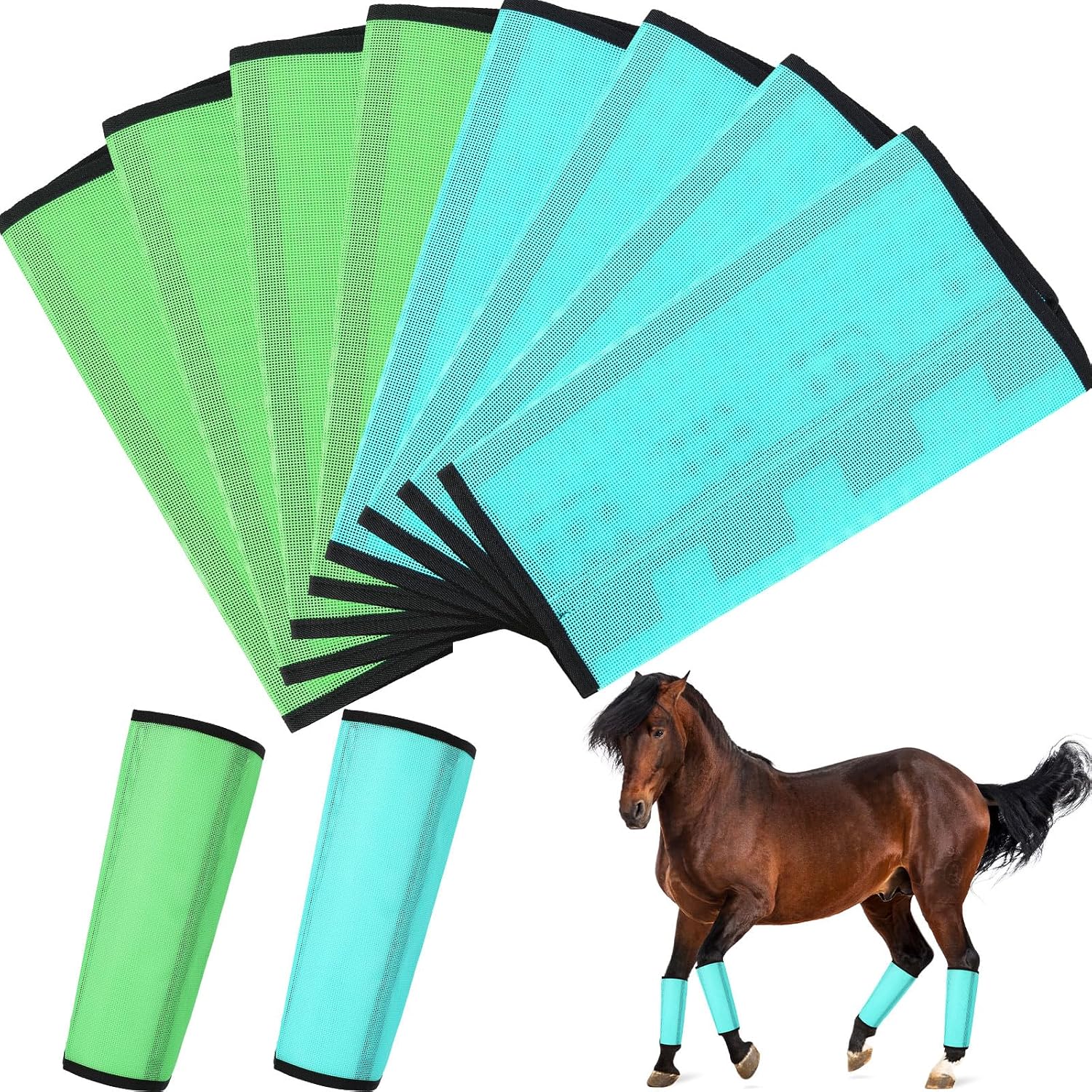 8 Pcs Horse Fly Boots UV-Protective Mesh Ventilated, Fly Boots for Protecting Horse Legs & Stomp-reducing from Insect Bites - Image 13