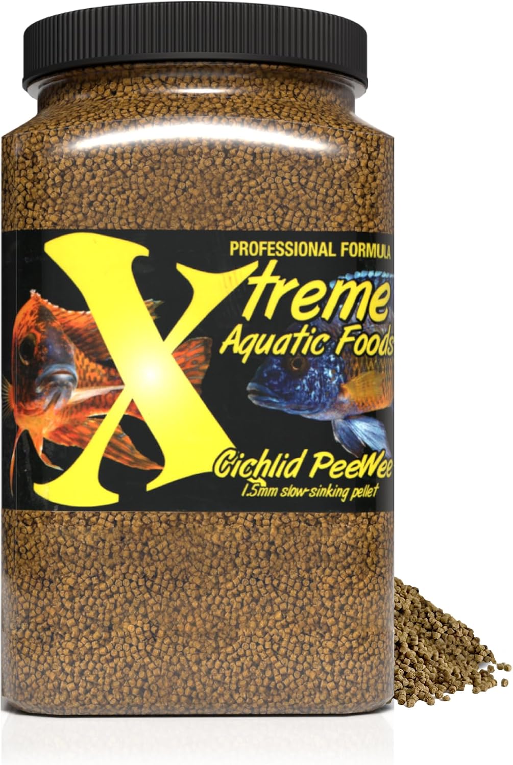 Premium fish food brand Xtreme Aquatic Foods Cichlid Peewee pellets