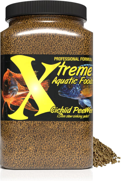 Premium fish food brand Xtreme Aquatic Foods Cichlid Peewee pellets