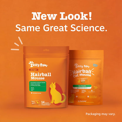 Premium USA imported Zesty Paws gut health and hairball remedies for adult cats