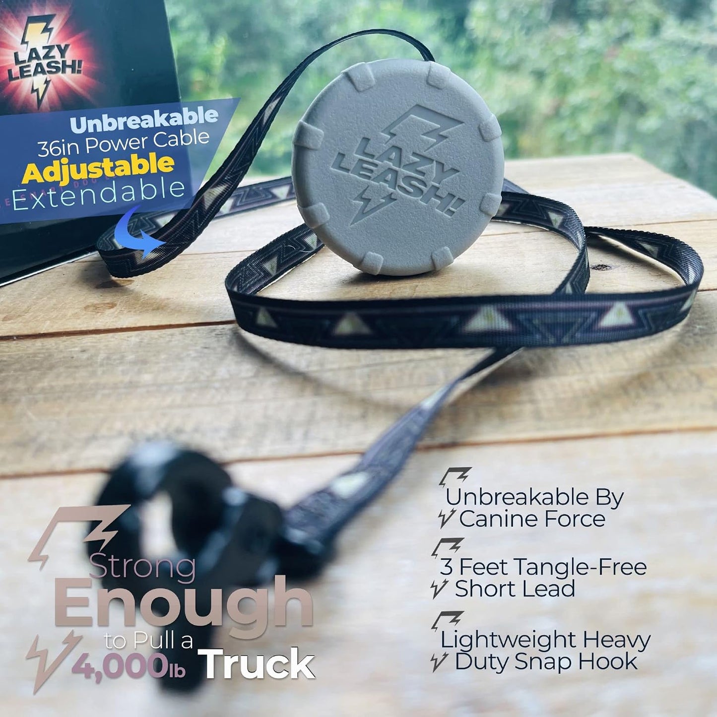 Waterproof tactical dog leash clip being clicked into place for an active running session.