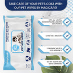 Magicare hypoallergenic dog wipes for cleaning muddy paws after walks.