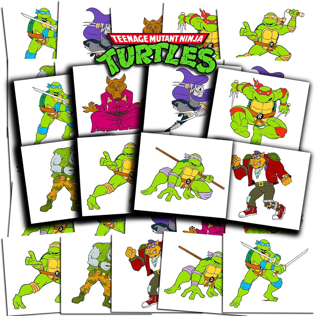 Teenage Mutant Ninja Turtles temporary tattoos party favors bundle front view