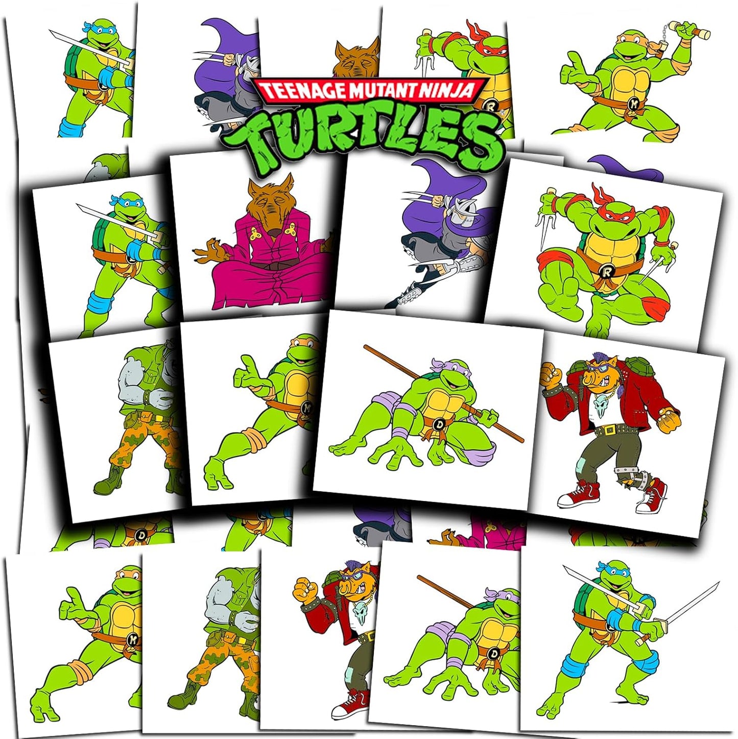 Teenage Mutant Ninja Turtles temporary tattoos party favors bundle front view