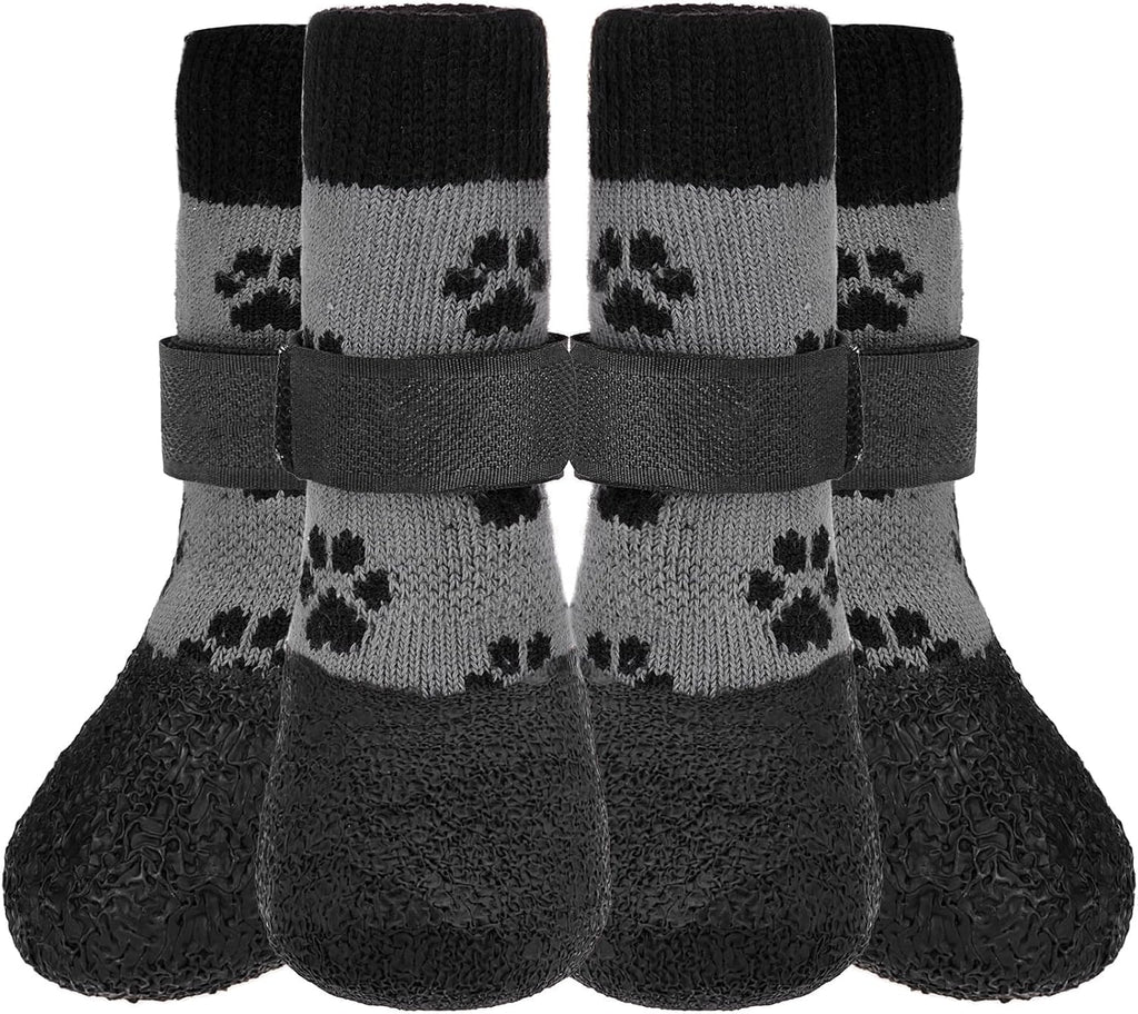Dog Socks Anti Slip with Straps Traction Control Waterproof Paw Protector, L by KOOLTAIL - Image 11