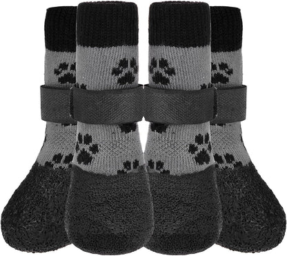 Dog Socks Anti Slip with Straps Traction Control Waterproof Paw Protector, L by KOOLTAIL - Image 11