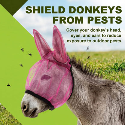 Adjustable fastening strap detail on Yeyeplum donkey fly mask