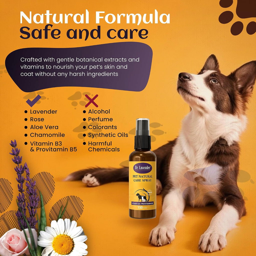 Aromatherapy pet care skin soother bottle with lavender essential oil details
