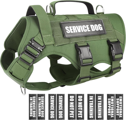 WINSEE Service Dog Vest Harness for Large Dog, Tactical Working MOLLE Vest with 10 Pet Patches, No Pull Heavy Duty Harness for Training Walking - Image 11