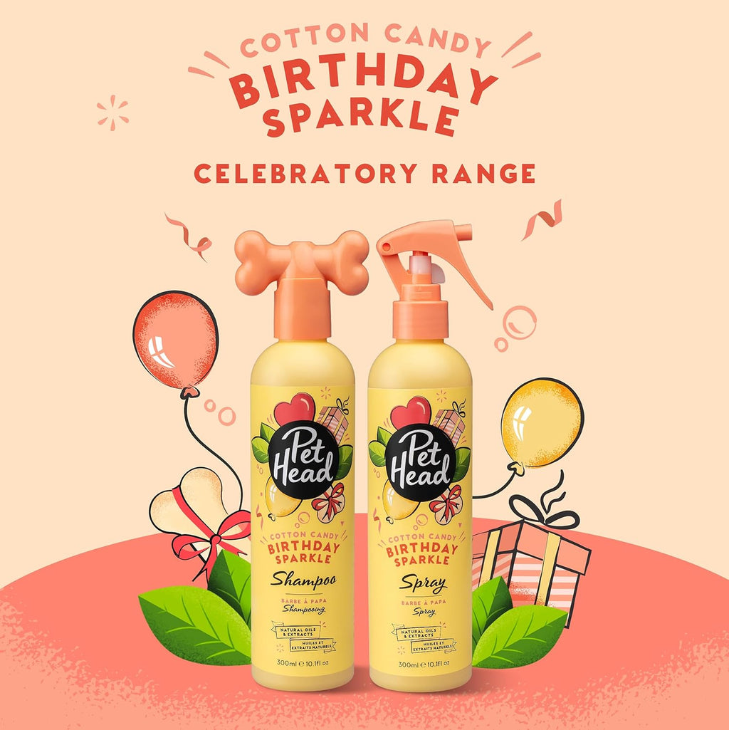 Pet Head Birthday Sparkle spray with vegan and cruelty free label