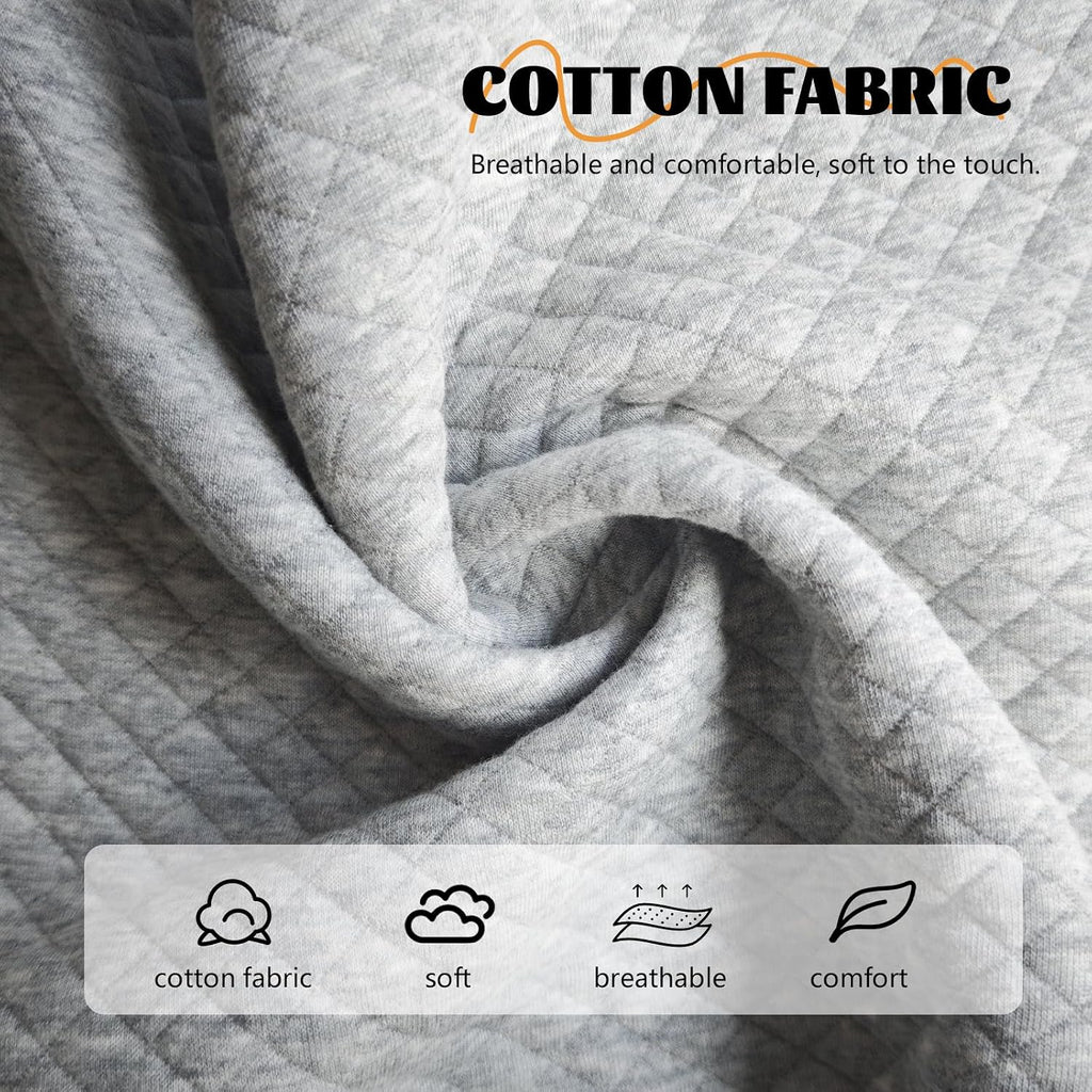 UZQAFG cotton arm cover showing adjustable front clasp detail
