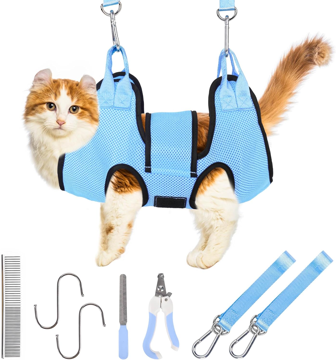 PatiencET Dog Grooming Hammock for Small Dogs Pet Hammock for Nail Trimming Dog Sling for Nail Clipping Dog Hanging Harness (Black S) - Image 11