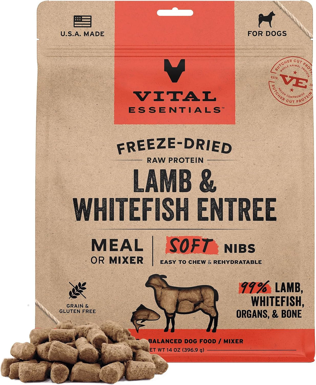Vital Essentials Freeze Dried Dog Food, Raw Beef & Salmon Soft Nibs | Complete Meal or Topper | 99% Beef, Salmon, Organs & Bone | High Protein, Grain Free Dry Dog Food | 14 oz Bag - Image 14
