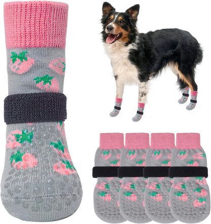 SCENEREAL Anti Slip Dog Sock to Prevent Licking Paws for Hardwood Floors, Boots & Paw Protector Shoes for Hot/Cold Pavement with Grippers, Double Sides Grips for Small Medium Large Senior Dogs - Image 12