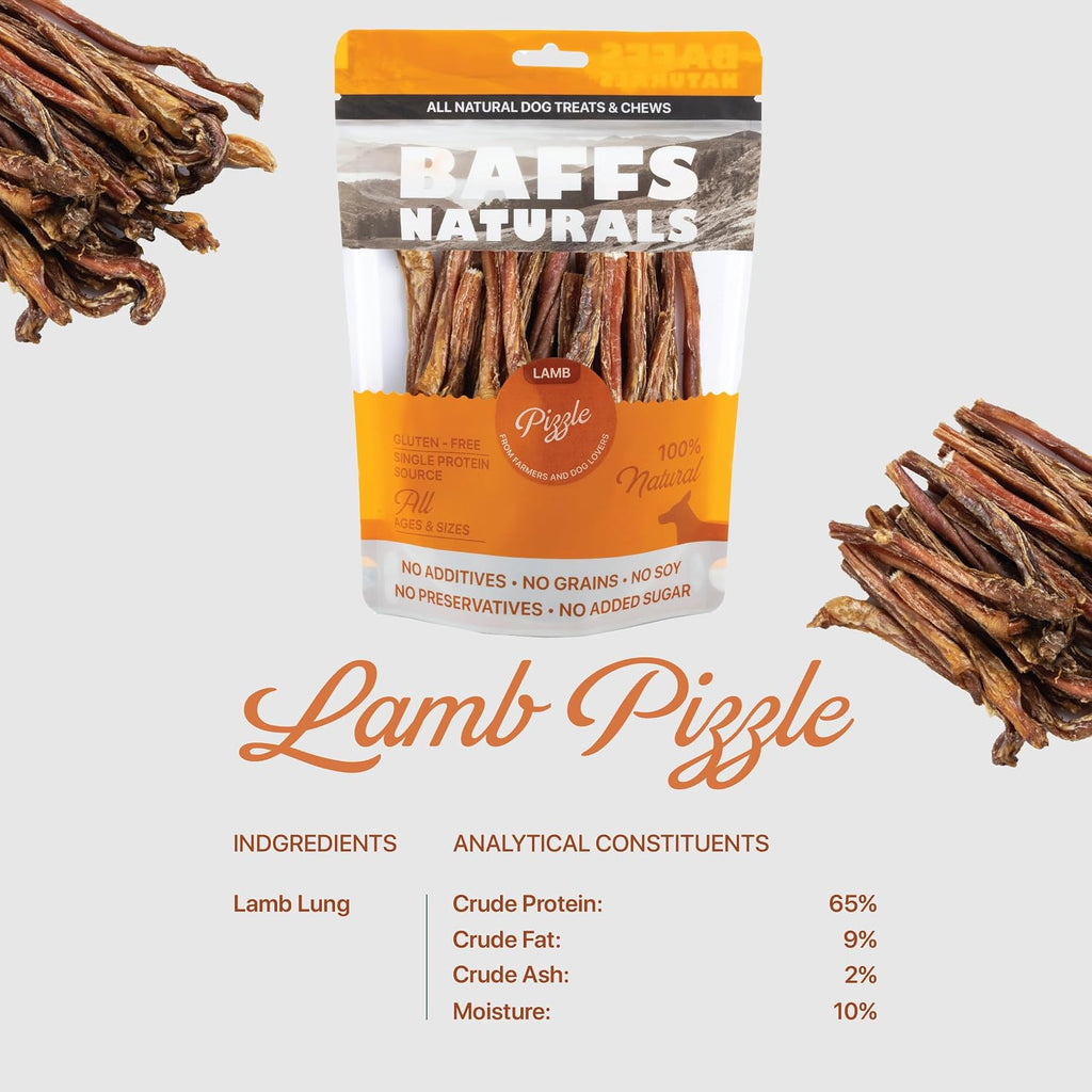 Baffs Naturals 8 ounce lamb pizzle sticks for healthy teeth