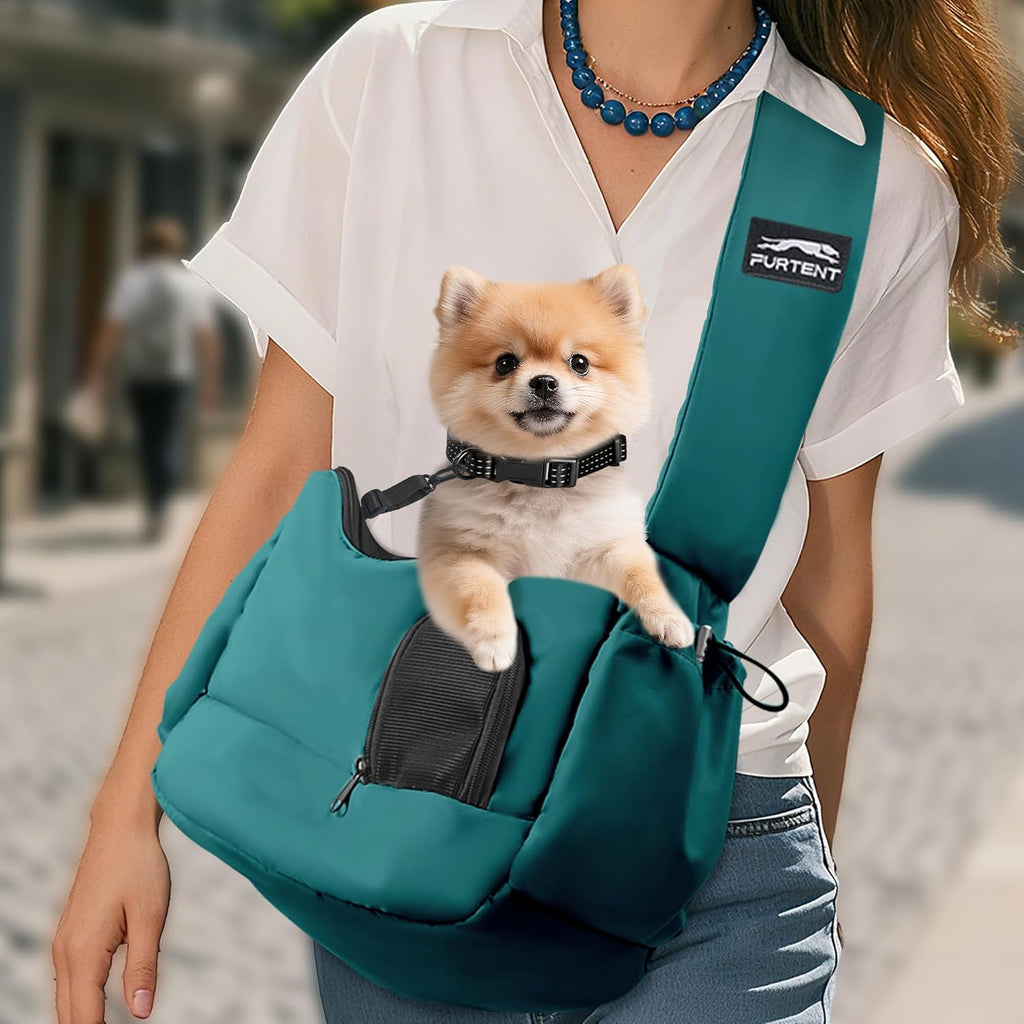 Dog Carrier Sling for Small Dogs & Cats Hand-Free Puppy Sling Purses with Storage Bag and Adjustable Shoulder Strap, Pet Sling Carrier Up to 8.8 Lbs (Grey) - Image 10